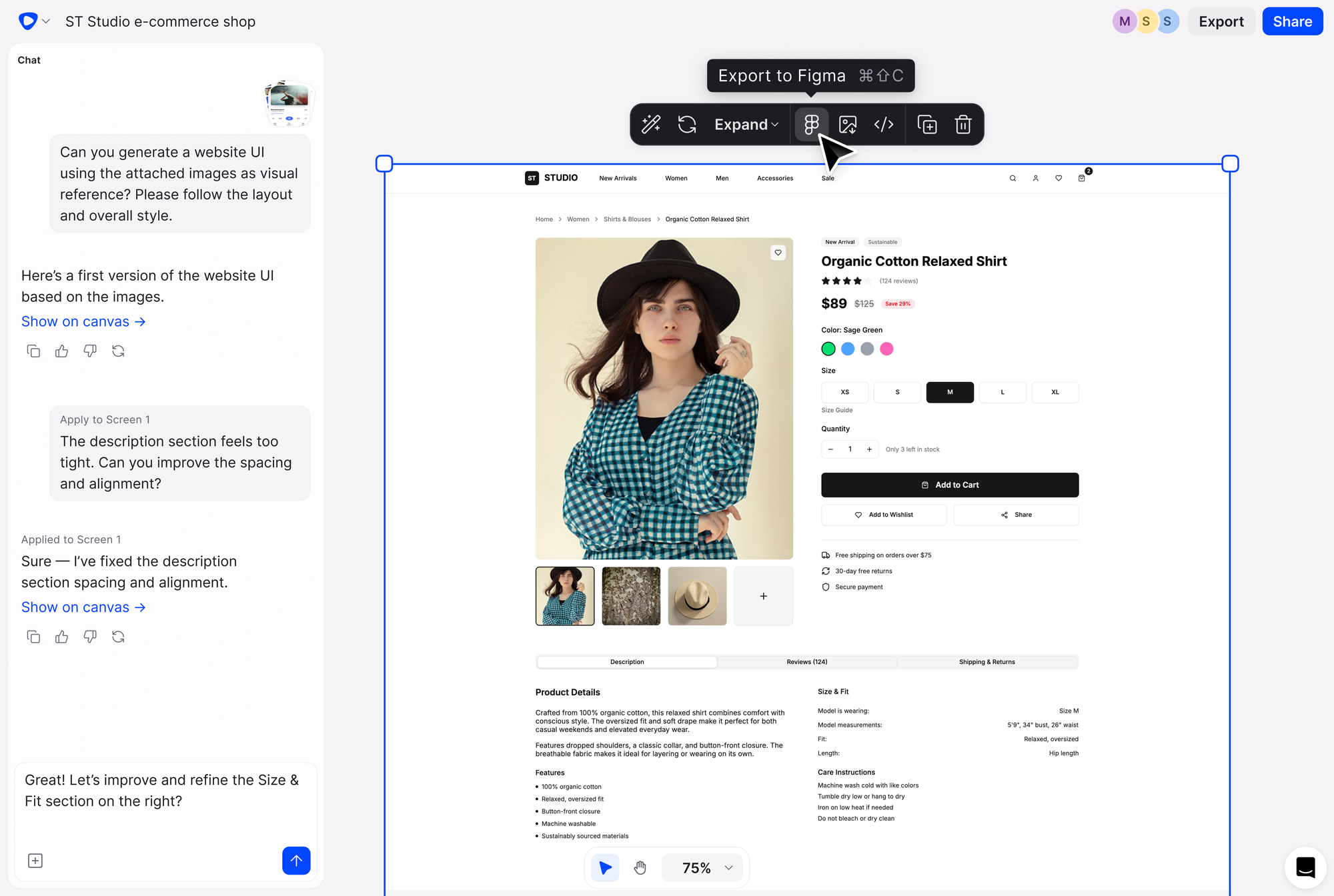 Flowstep powerful tool - Visily alternative displaying a generated UI example