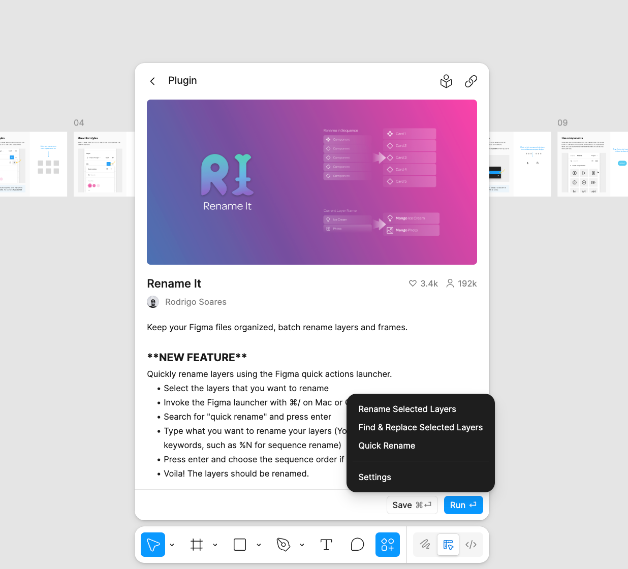 Rename It layers rename plugin