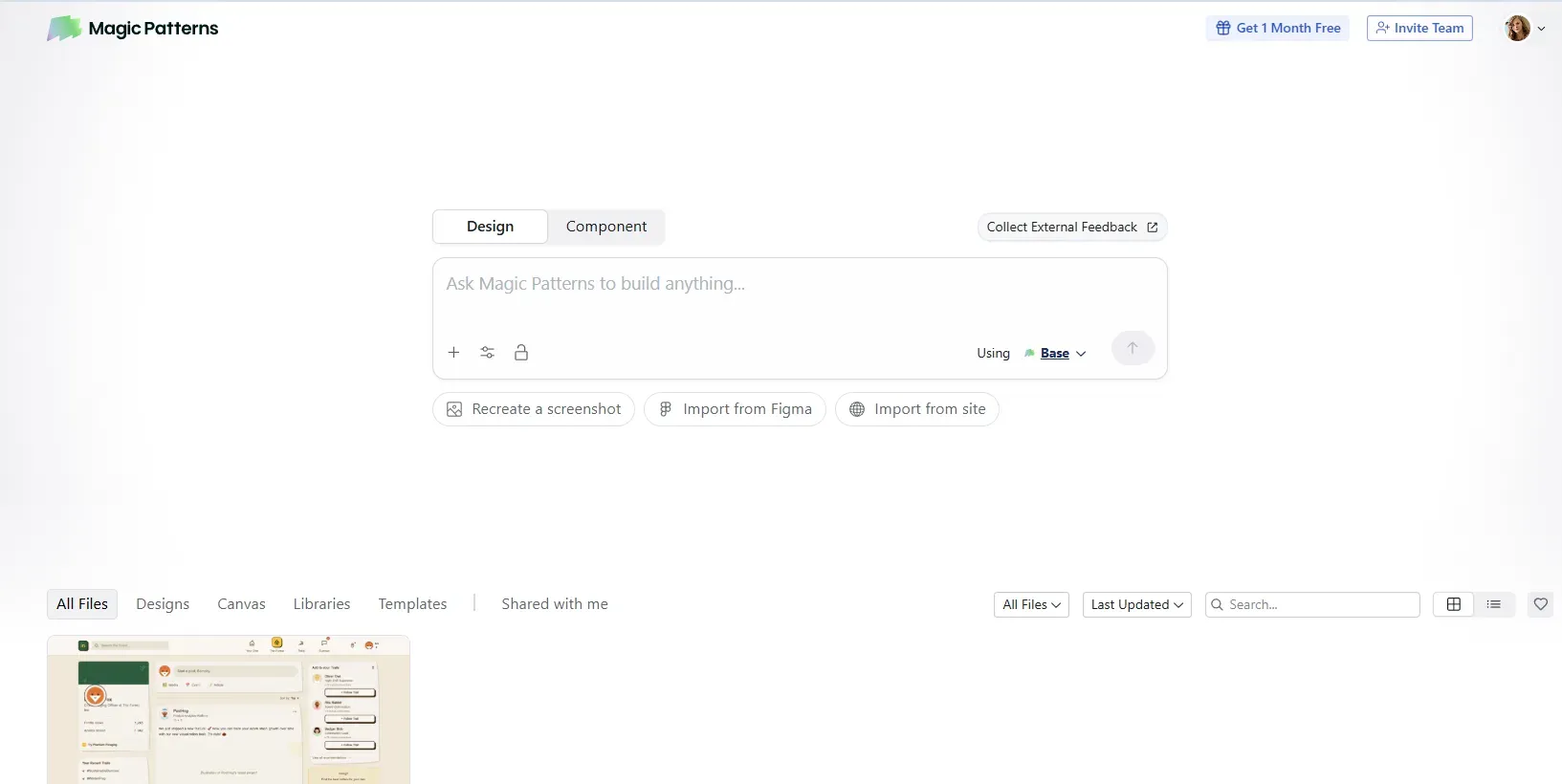Magic Patterns AI prototyping canvas - Uizard alternative