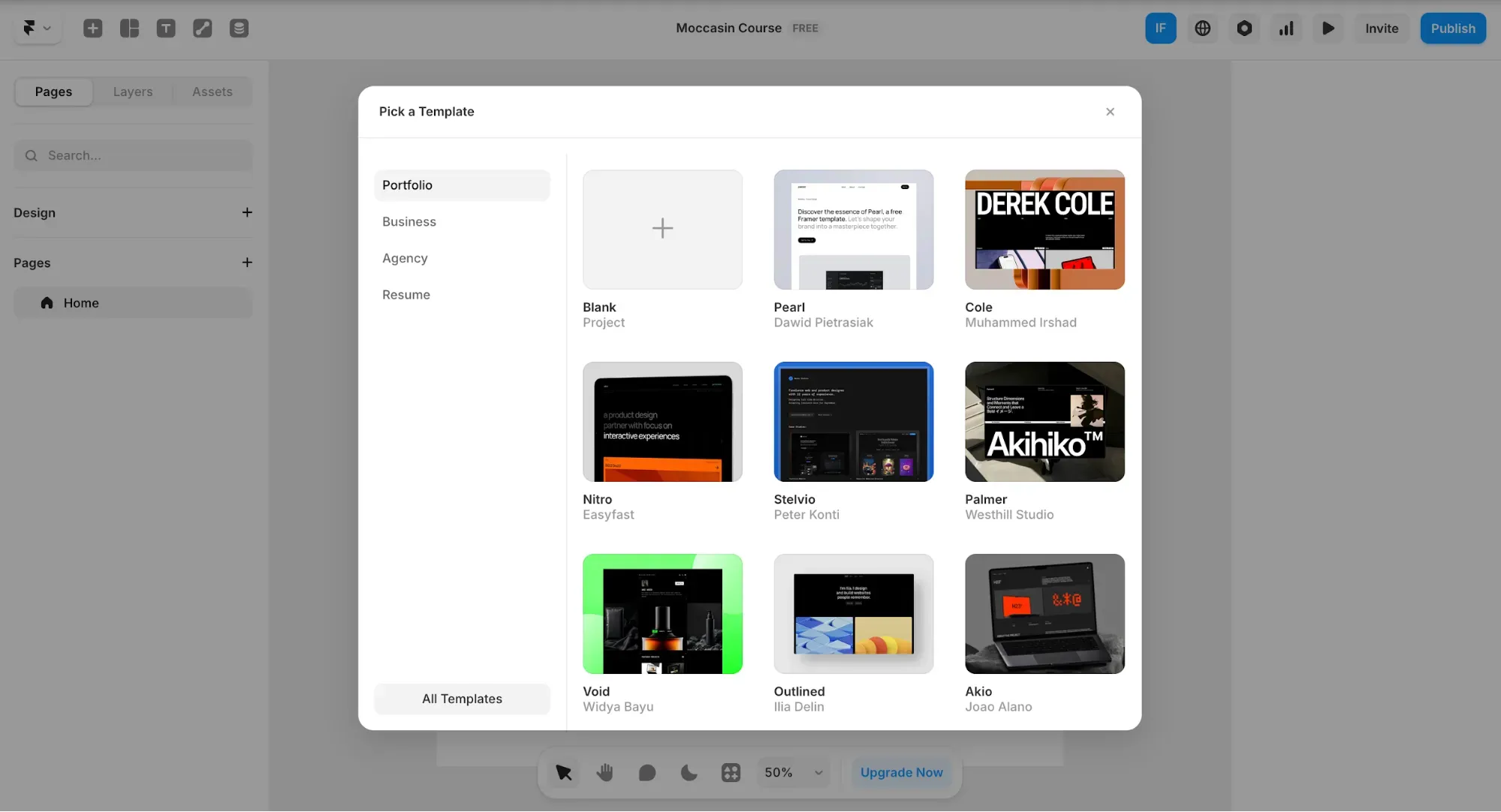 Framer no-code web builder
