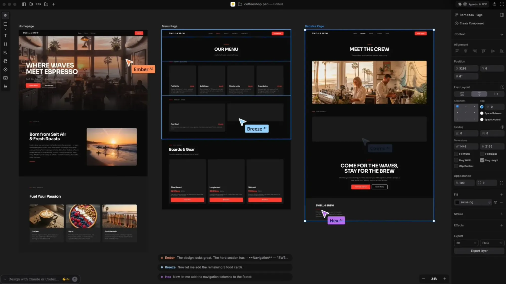 Pencil.dev pricing is currently free, but you do have to pay for an IDE and coding agent to use it