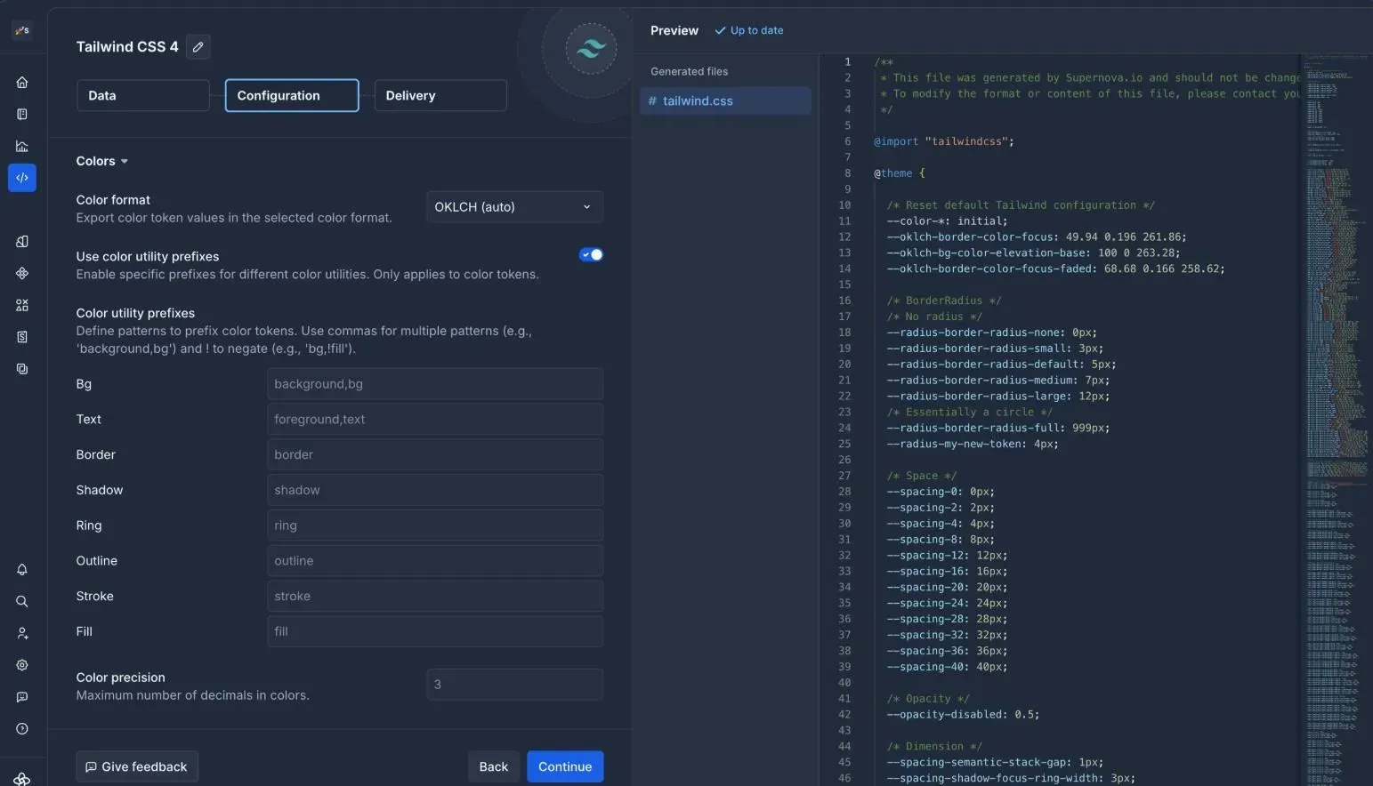 Supernova CSS design to code pipeline