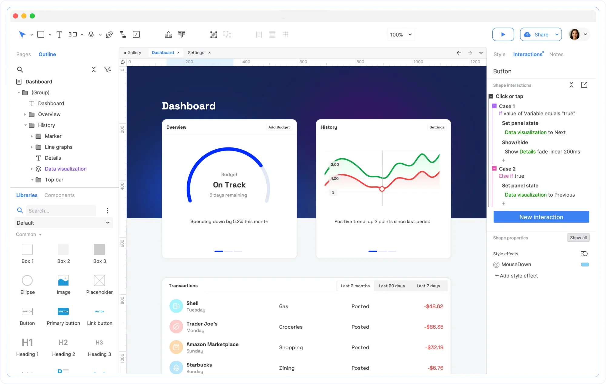 Axure RP - alternative to UXPin that lets you create interactive prototypes