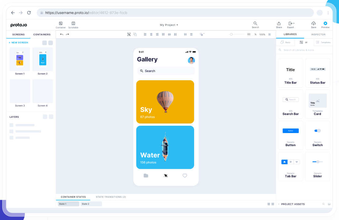 Proto.io is a complete web-based tool best for prototyping without complex coding