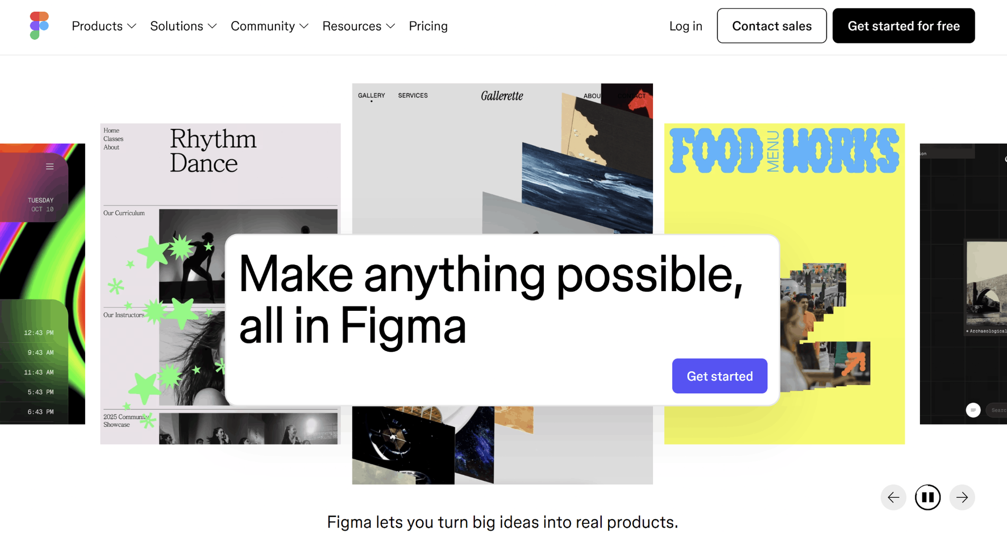 Figma homepage shows that you can design anything in Figma