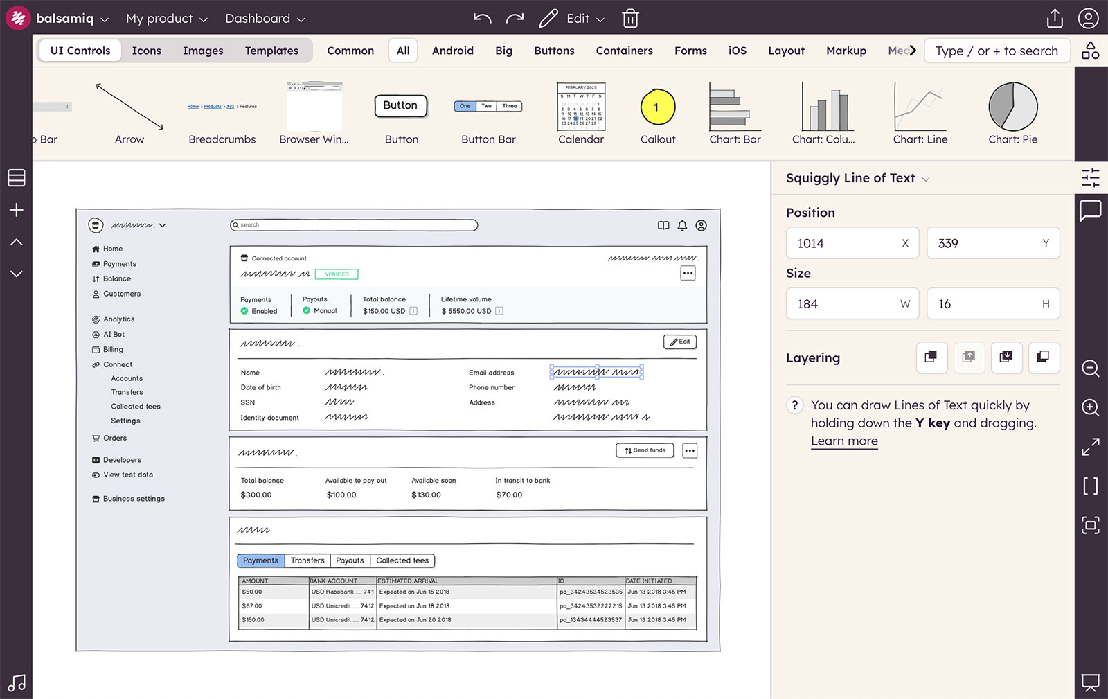 Balsamiq wireframing tool