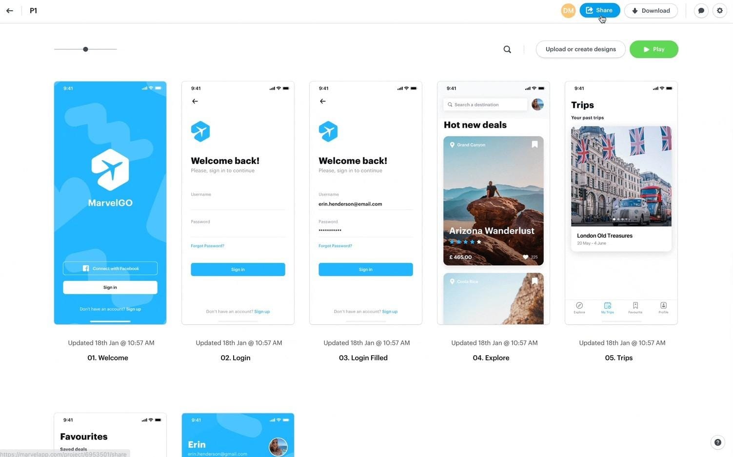 Marvel prototyping tool is one of the popular design tools for early product stages