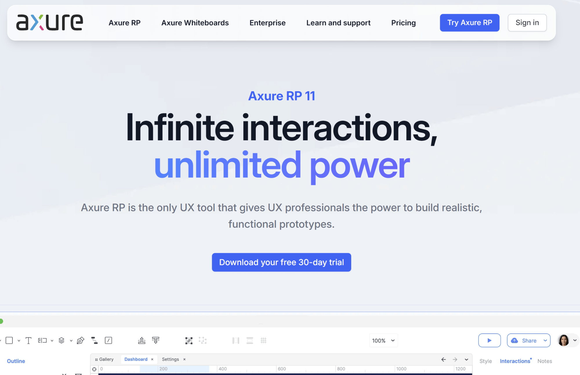Axure wireframing tool