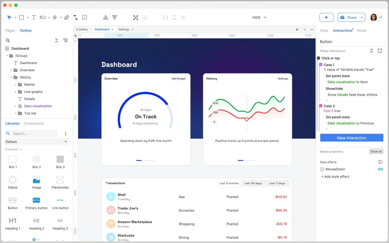 Axure RP is another prototyping tool best for complex logic and dynamic data