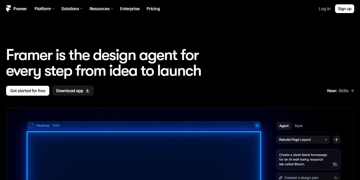 Framer is the best mockup tool for publishing a mockup as a live website
