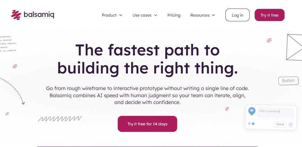 Balsamic is the best mockup tool for fast low-fidelity wireframing without the learning curve