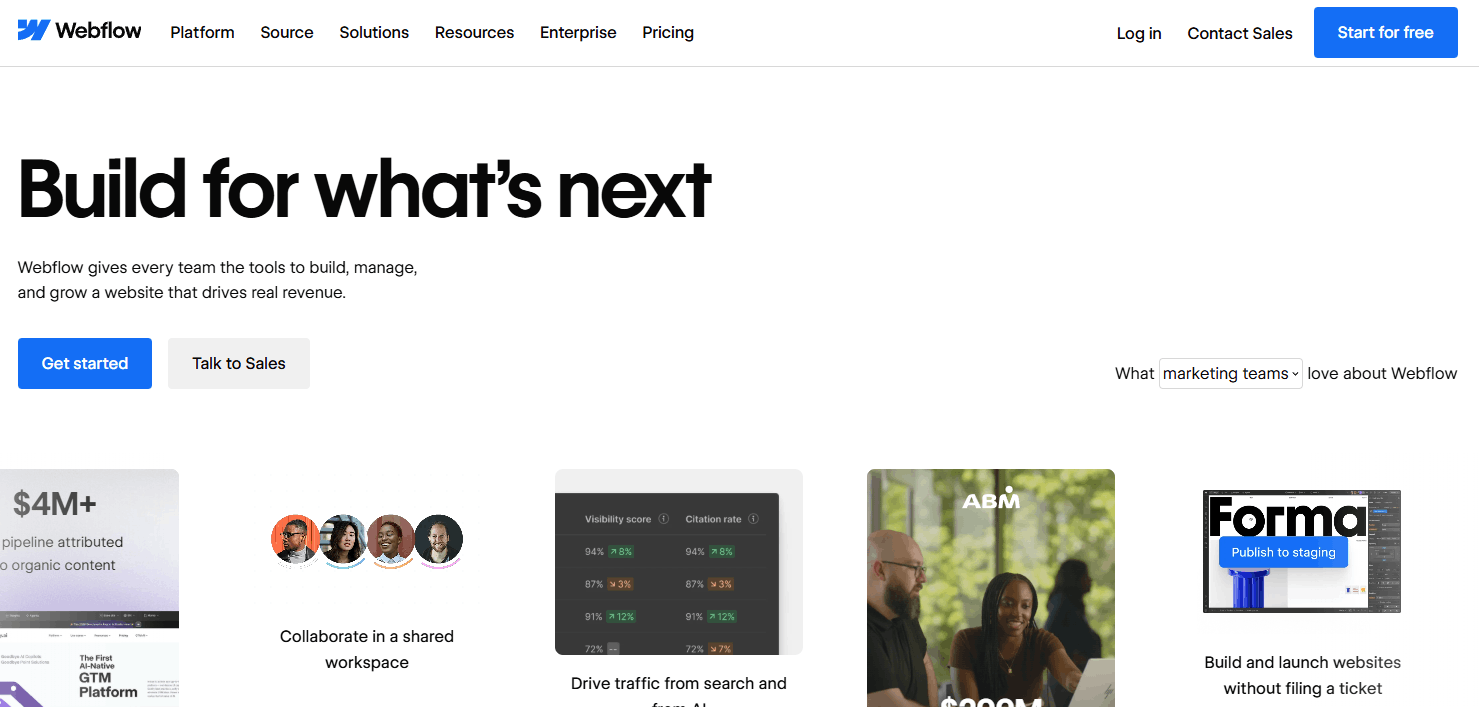 Webflow is the best mockup tool for full CMS-driven website mockups